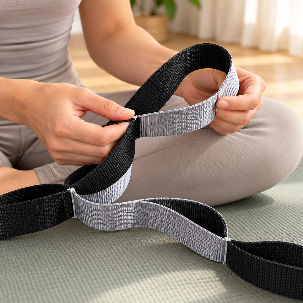 Multi-loop Non-elastic Yoga Stretching Training Belt