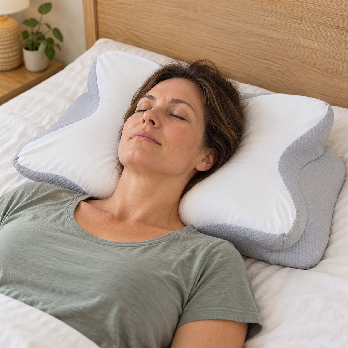 butterfly pillow — back sleeping