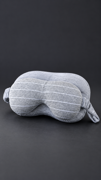eye mask pillow — charcoal portrait