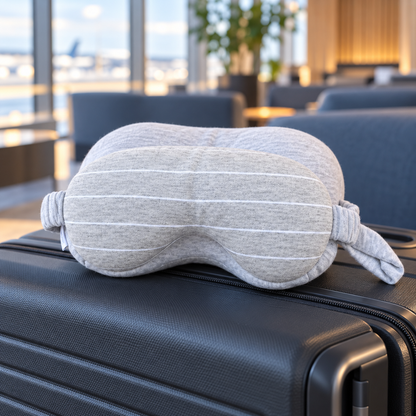 eye mask pillow — travel setting