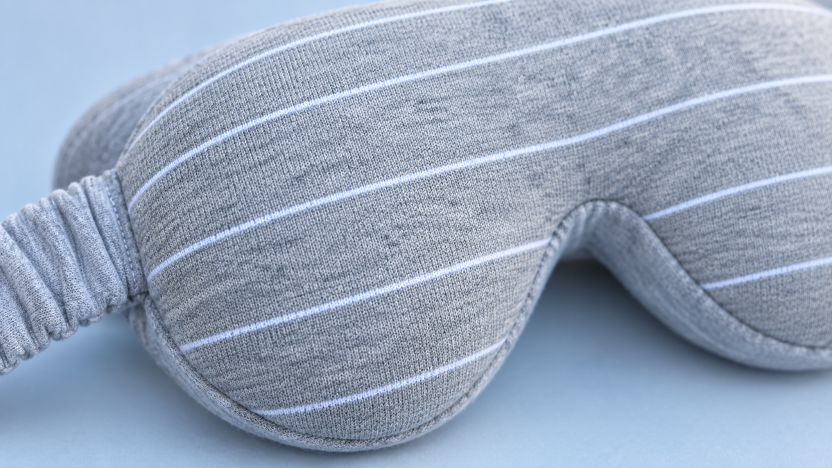 eye mask pillow — striped fabric detail