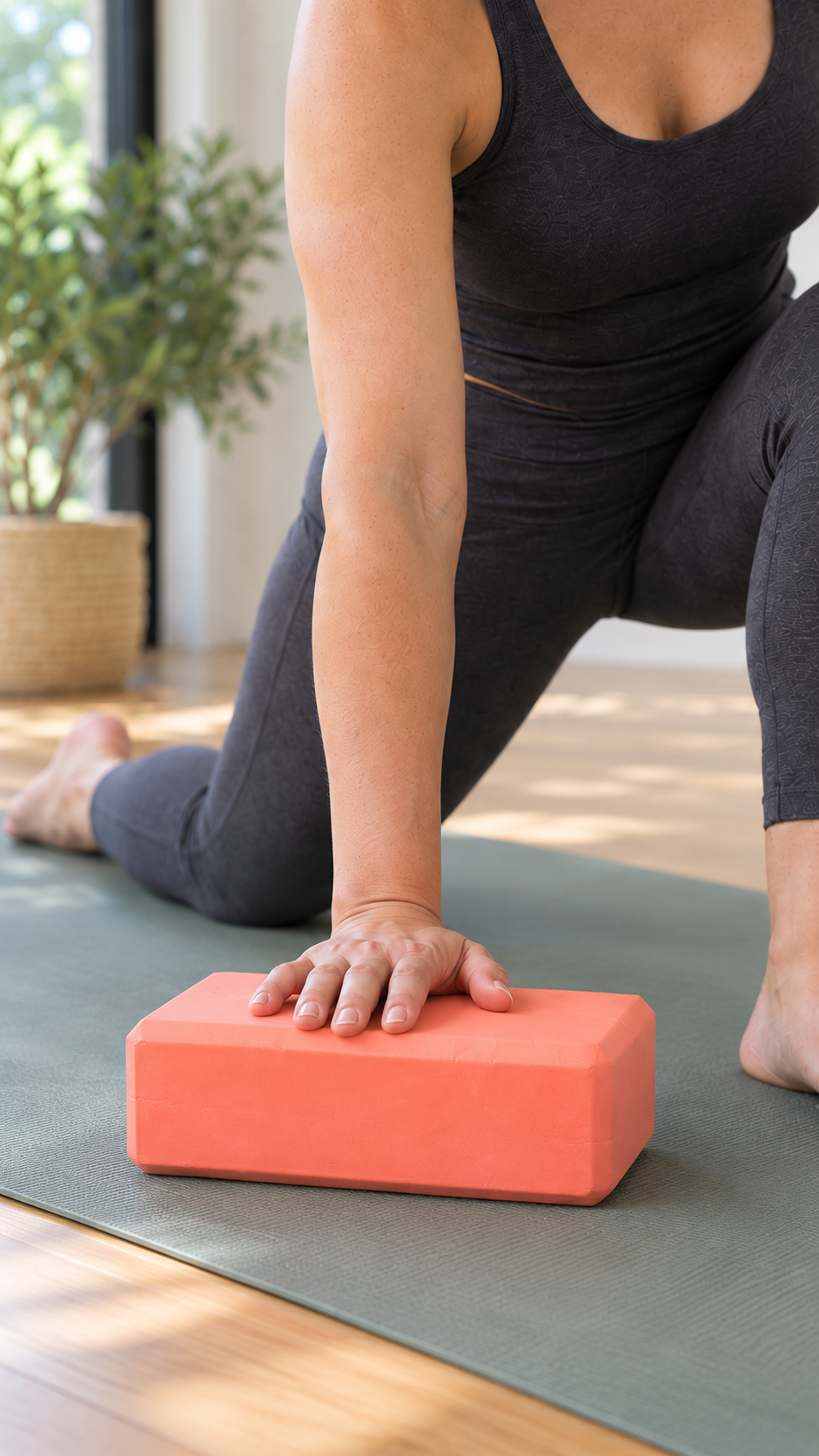 yoga block — hand contact portrait