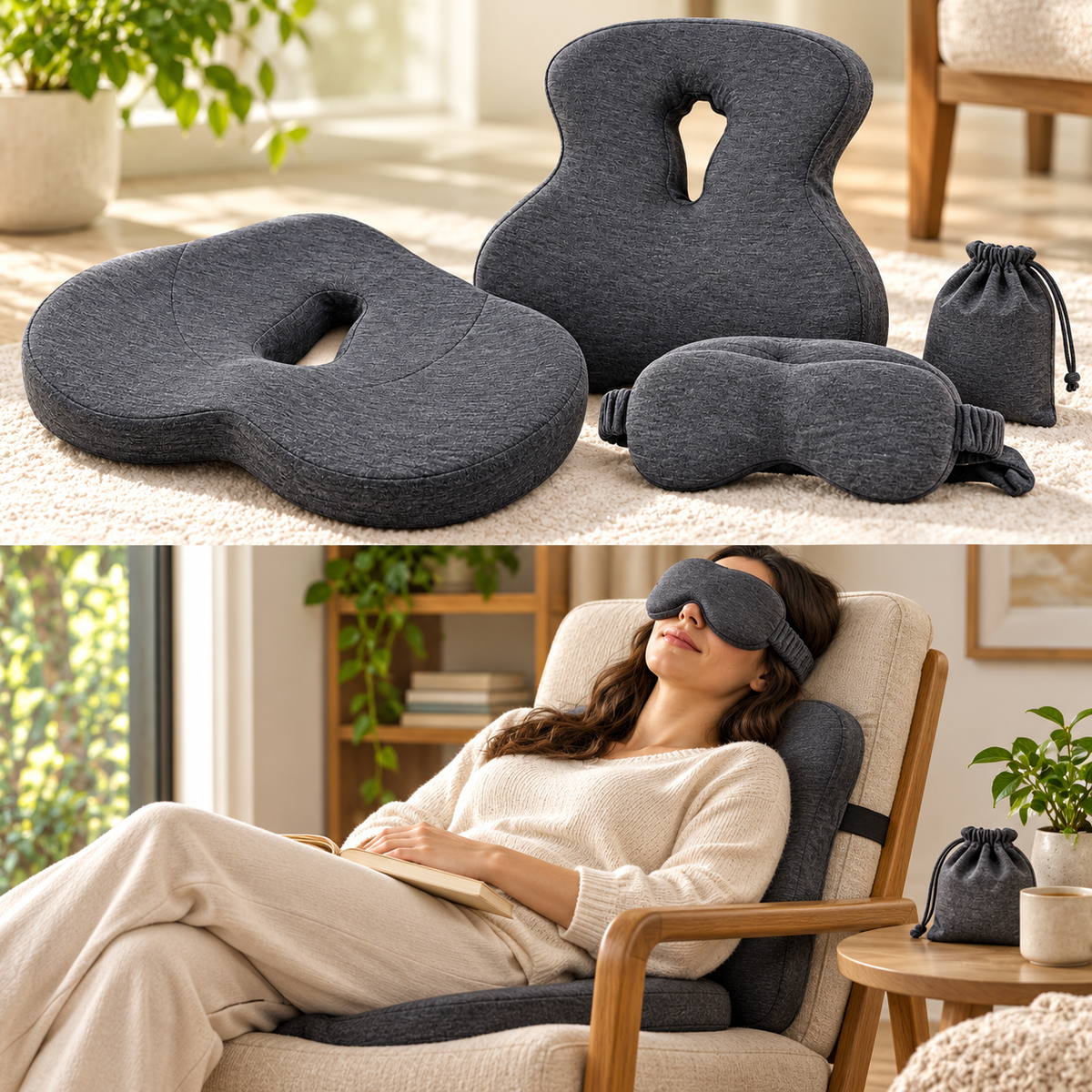 Seated Comfort & Rest Bundle — bundle in use