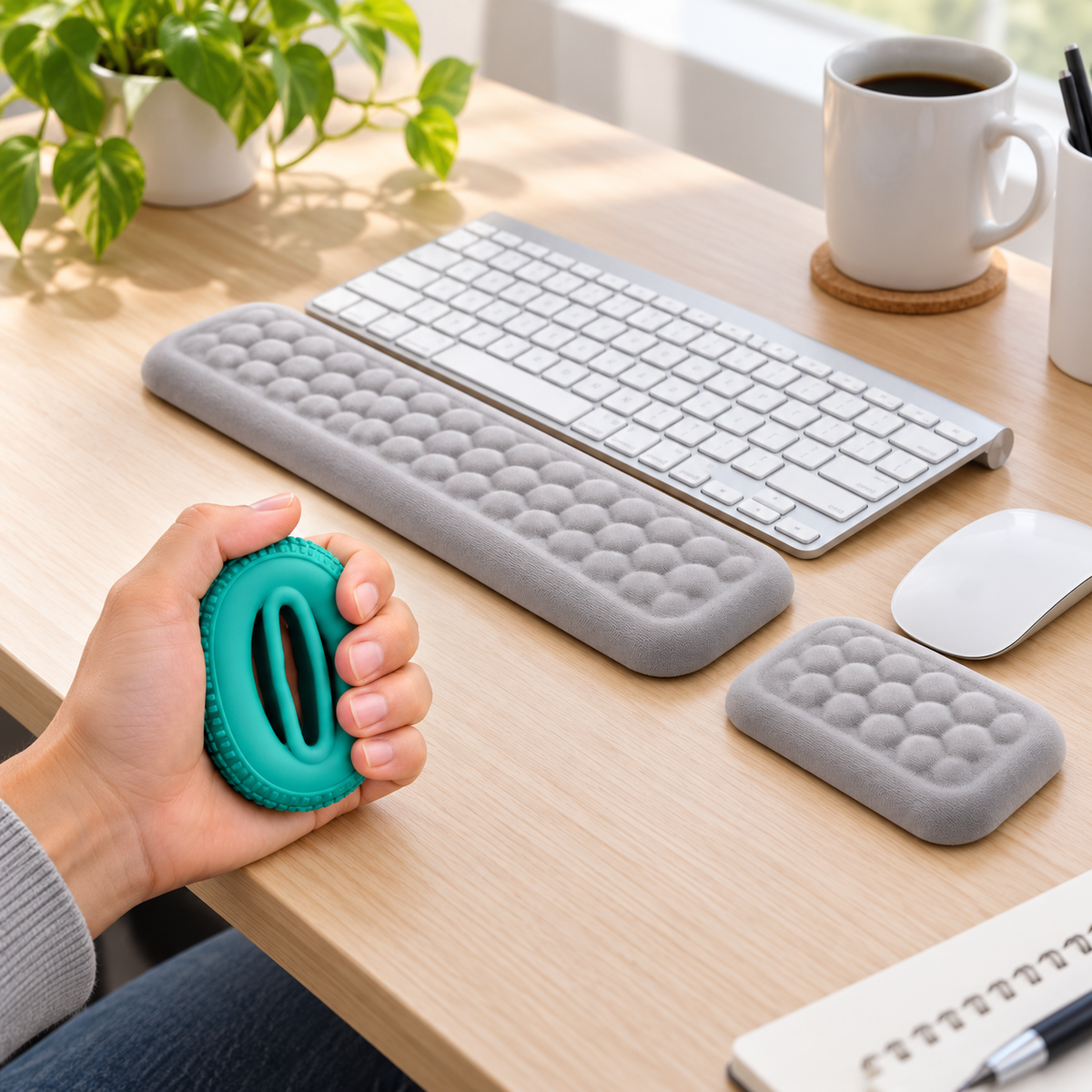 Desk Comfort & Grip Bundle — bundle in use