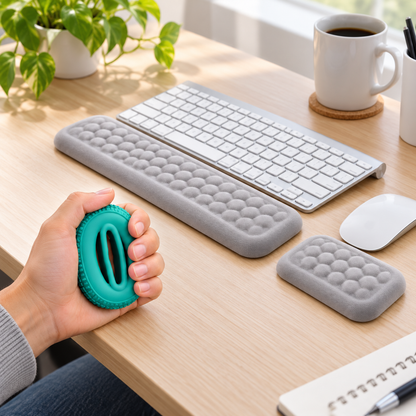 Desk Comfort & Grip Bundle — bundle in use